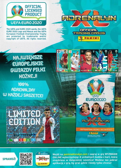 UEFA EURO Adrenalyn XL Saszetka + Karta Limitowana Panini
