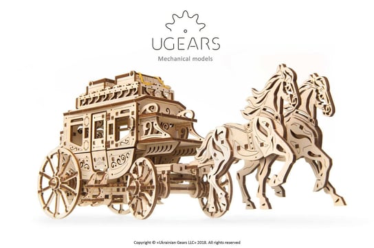 UGears, mechaniczny model do składania, Dyliżans Pocztowy Ugears