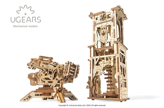 UGears, mechaniczny model do składania, Wieża - Arkbalista Ugears