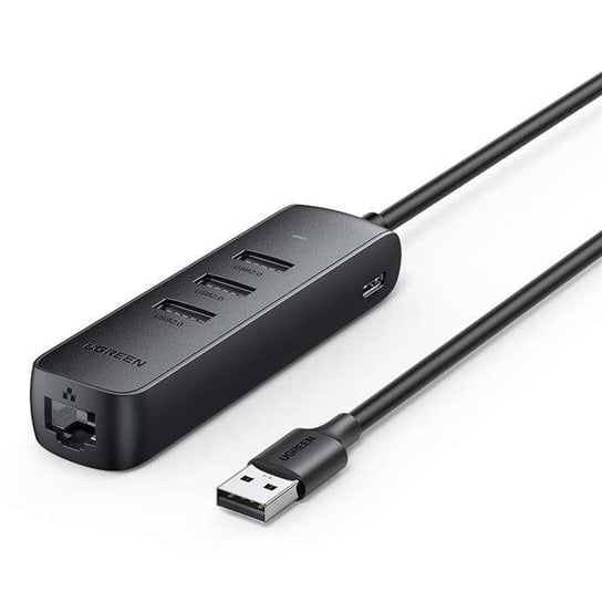 Ugreen adapter przejściówka USB Typ C - Ethernet RJ45 / 3 x USB czarny (CM416) uGreen