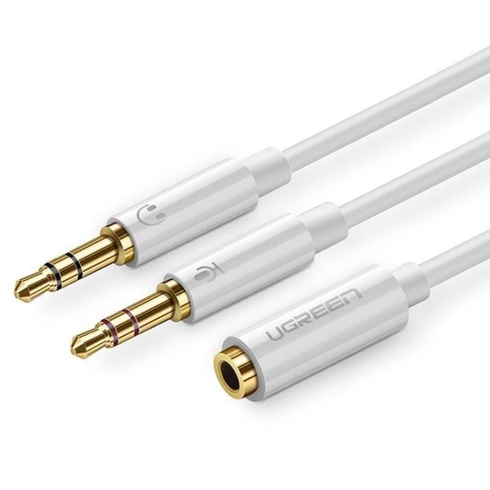 UGREEN AV140 Rozdzielacz audio AUX słuchawki + mikrofon do kabel mini jack 3,5 mm (biały) uGreen