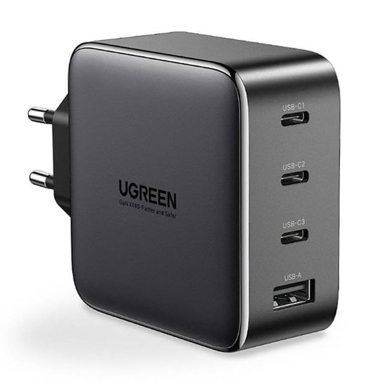 Ugreen GaN szybka ładowarka 3x USB Typ C / USB Power Delivery 3.0 QuickCharge 4+ FCP SCP AFC 100W EU czarny (CD226 40747) uGreen
