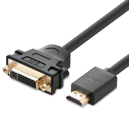 Ugreen kabel przewód adapter przejściówka DVI 24+5 pin (żeński) - HDMI (męski) 22 cm czarny (20136) uGreen