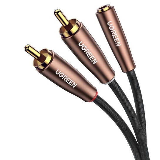 Ugreen kabel przewód audio 3,5 mm mini jack (żeński) - 2RCA (męski) 1m brązowy (AV198 50130) uGreen