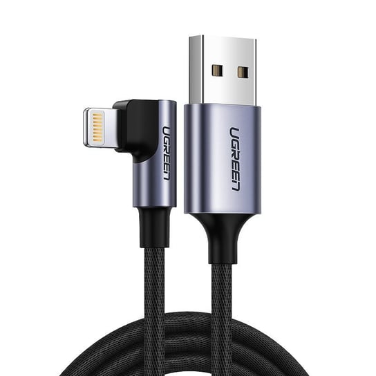 Ugreen kątowy kabel przewód USB - Lightning MFI 1m 2,4A czarny (60521) uGreen