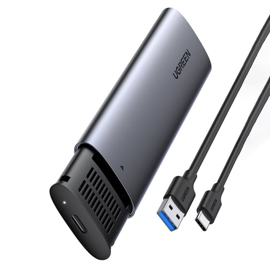 Ugreen kieszeń na dysk obudowa dysku twardego M.2 B-Key SATA 3.0 5Gbps szary + kabel USB Typ C (CM400) uGreen