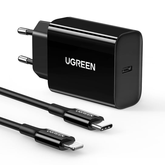 Ugreen ładowarka sieciowa USB Typ C 20W Power Delivery + kabel MFI USB Typ C - Lightning czarny (50799) uGreen