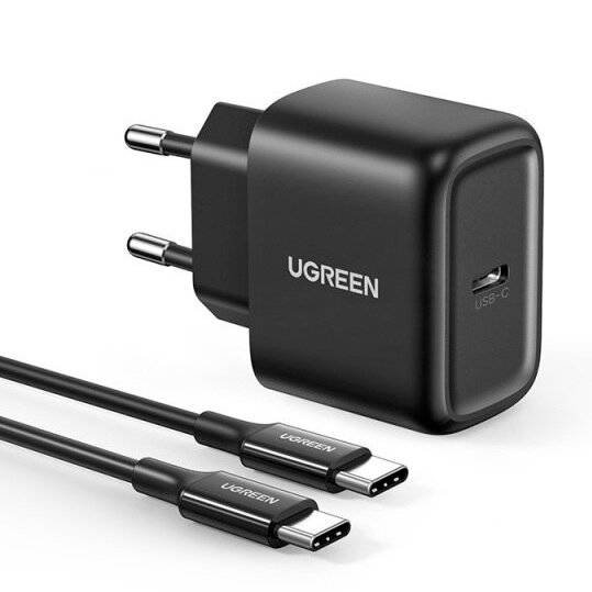 Ugreen ładowarka sieciowa USB Typ C 25W Power Delivery + kabel USB Typ C 2m czarny (50581) uGreen
