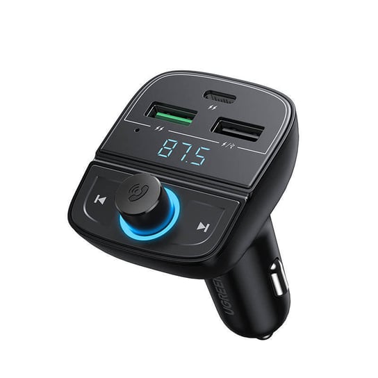 Ugreen Transmiter FM Bluetooth 5.0 ładowarka samochodowa MP3 3x USB TF micro SD 4,8 A czarny (CD229) uGreen