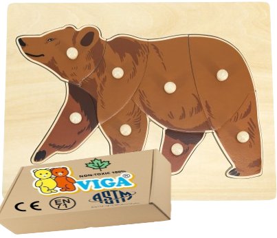 UKŁADANKA drewaniana NIEDŹWIEDŹ MIŚ drewniane zabawki edukacyjne montessori Viga 18m+ PakaNiemowlaka