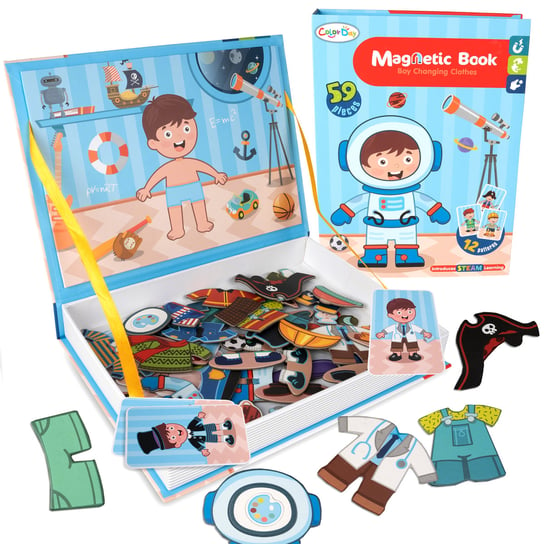 Układanka Magnetyczna Ubieranie Chłopca Montessori MalPlay