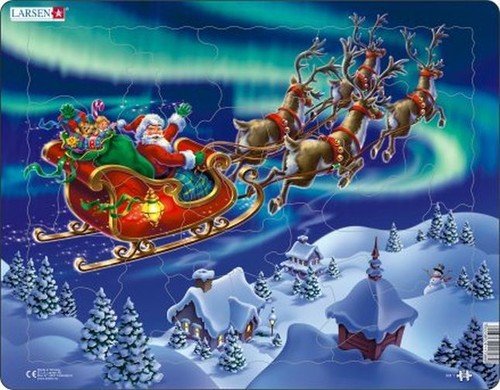 Układanka Święty Mikołaj i jego sanie w zorzy polarnej 26 elementów Larsen