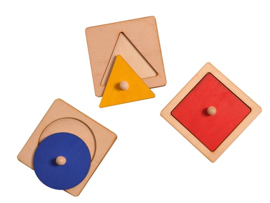 Układanka Trzy Figury Pojedyncze Montessori / Pierwsze Puzzle Inna marka