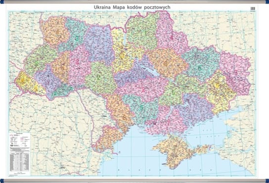 Ukraina mapa ścienna kody pocztowe 1:1 000 000 Kartografia Kijów