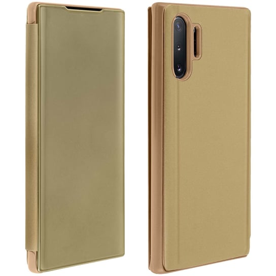 Ultracienkie lustrzane etui Folio z funkcja podstawki — zlote str. Samsunga Galaxy Note 10 Plus Avizar