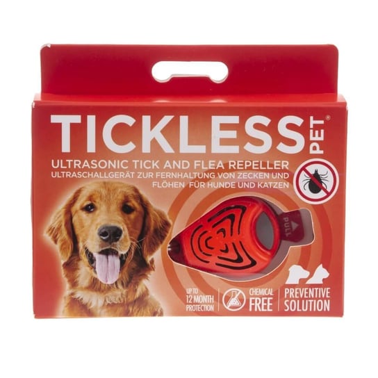 Ultradźwiękowa ochrona przed kleszczami dla psów TICKLESS, pomarańczowy TickLess