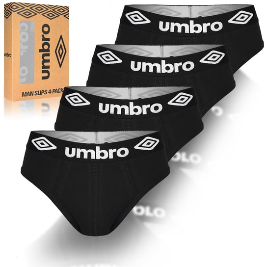 Umbro Slipy Majtki Męskie Bawełniane Czarne 4 sztuki Rozmiar L Umbro