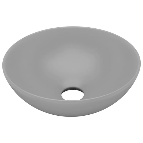 Umywalka łazienkowa ceramiczna jasnoszara okrągła VidaXL vidaXL