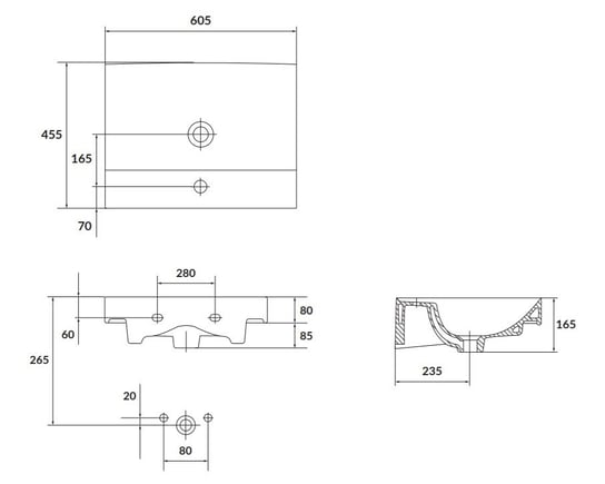 Umywalka Meblowa 60 Cersanit Larga K120-009 Cersanit