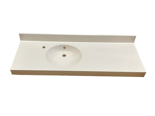 Umywalka meblowa, prostokątna, biała, 138 x 50 cm IdealStones