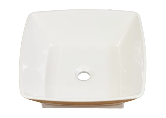Umywalka nablatowa, asymetryczna, biała, 46 x 46 cm, marmur syntetyczny IdealStones