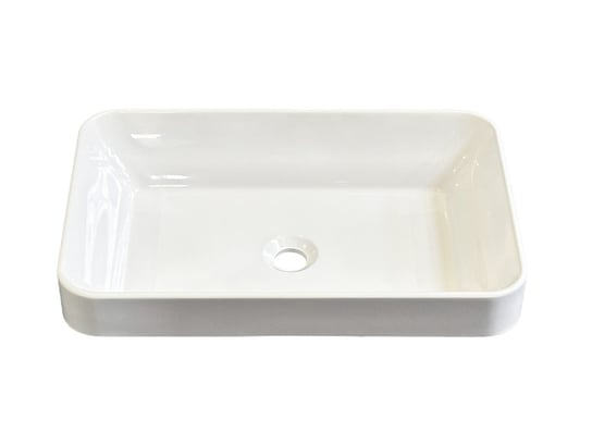 Umywalka nablatowa, asymetryczna, biała, 60 x 39 cm IdealStones