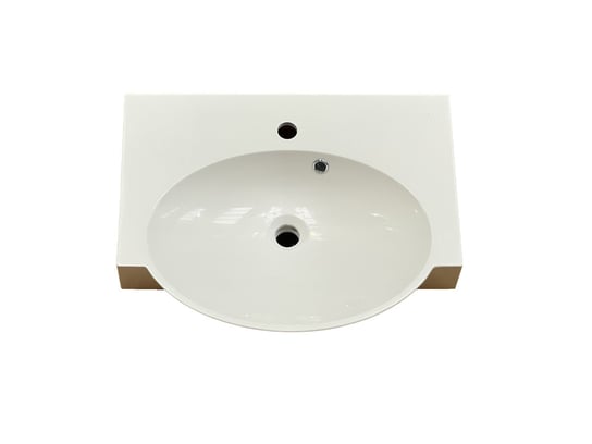 Umywalka nablatowa, asymetryczna, biała, 60 x 47 cm IdealStones