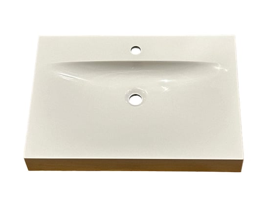 Umywalka nablatowa biała, prostokątna, 70 x 50,5 cm, marmur syntetyczny IdealStones