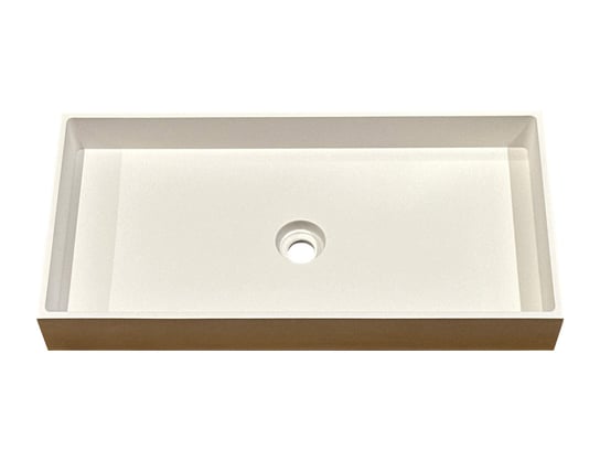 Umywalka nablatowa biała, prostokątna, 80,5 x 40,5 cm, marmur syntetyczny IdealStones