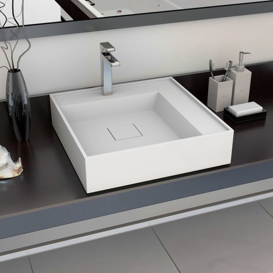 Umywalka nablatowa do łazienki vidaXL, biała, 50x50x12,3 cm vidaXL