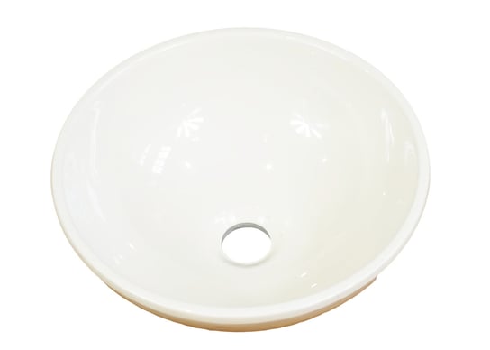 Umywalka nablatowa, okrągła, 33 x 33 cm, biała, marmur syntetyczny IdealStones