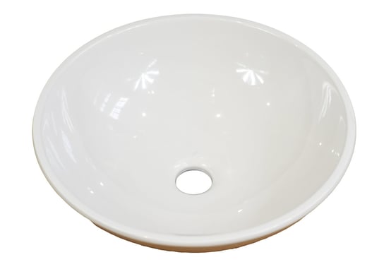 Umywalka nablatowa, okrągła, 45 x 45 cm, biała, marmur syntetyczny IdealStones