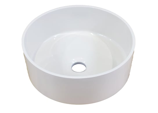 Umywalka nablatowa, okrągła, biała, 36 x 36 cm IdealStones