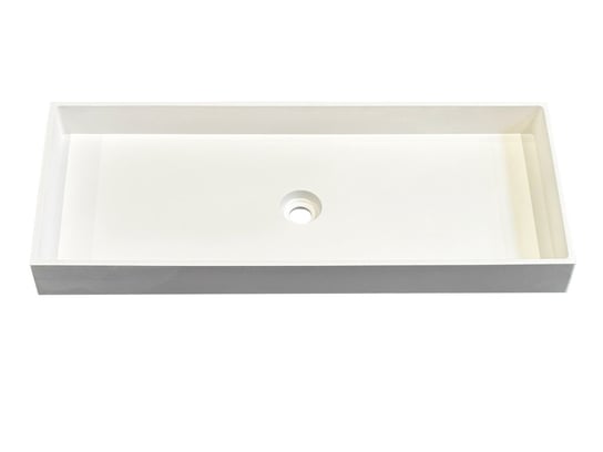 Umywalka nablatowa, prostokątna, biała, 100 x 40 cm IdealStones