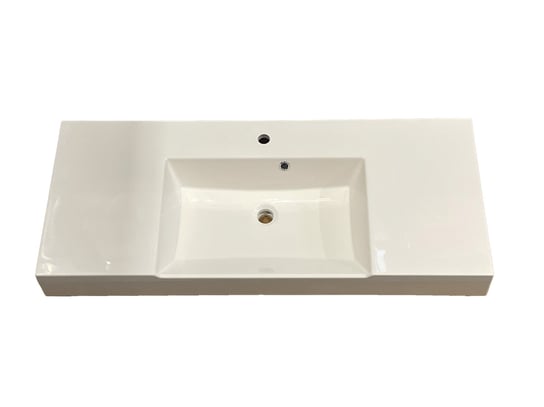 Umywalka nablatowa, prostokątna, biała, 120 x 51 cm IdealStones
