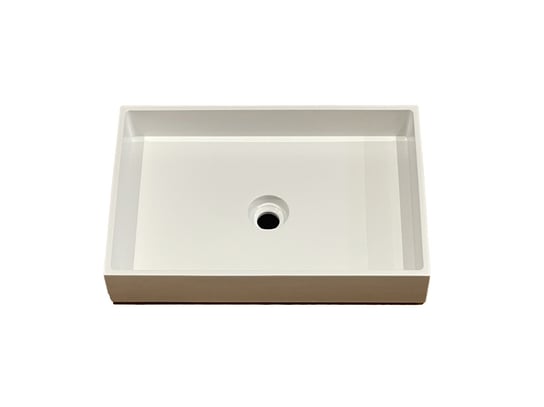 Umywalka nablatowa, prostokątna, biała, 60 x 40 cm IdealStones