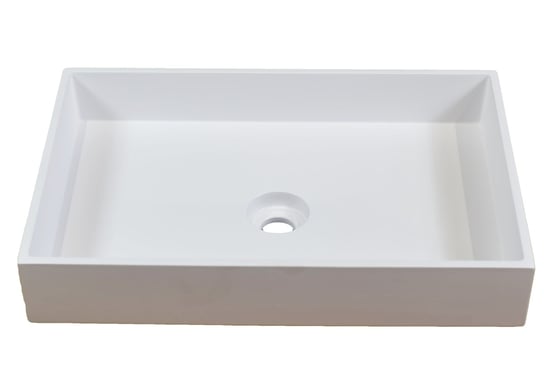 Umywalka nablatowa, prostokątna, biała, 60 x 40 cm IdealStones
