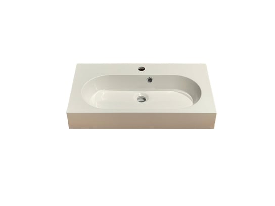 Umywalka nablatowa, prostokątna, biała, 66 x 38 cm IdealStones