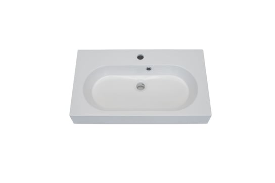 Umywalka nablatowa, prostokątna, biała, 66 x 38 x 10 cm IdealStones