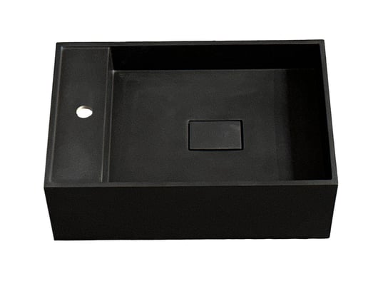Umywalka nablatowa, prostokątna, czarna, 60 x 40 cm IdealStones