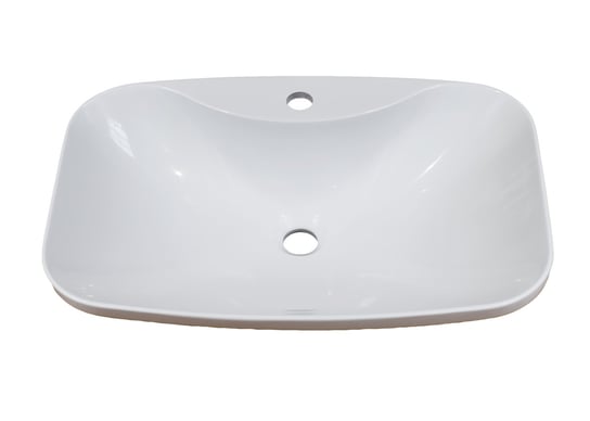 Umywalka nablatowa, zaokrąglona, biała, 60 x 40 cm IdealStones