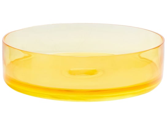 Umywalka nadblatowa okrągła  36 cm żółta TOLOSA Beliani