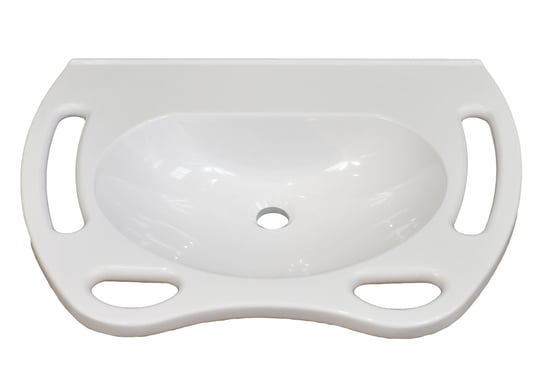 Umywalka wisząca, asymetryczna, biała, 70 x 55 cm, marmur syntetyczny IdealStones