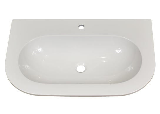 Umywalka wisząca, zaokrąglona, biała, 80 x 52 cm IdealStones
