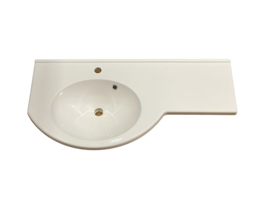 Umywalka wpuszczana w blat, asymetryczna, biała, 102 x 51,5 cm IdealStones