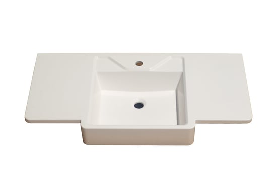 Umywalka wpuszczana w blat, asymetryczna, biała, 104,8 x 50,3 cm IdealStones