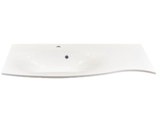 Umywalka wpuszczana w blat, asymetryczna, biała, 110 x 48,5 cm IdealStones