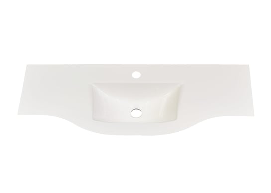 Umywalka wpuszczana w blat, asymetryczna, biała, 93 x 37 cm IdealStones