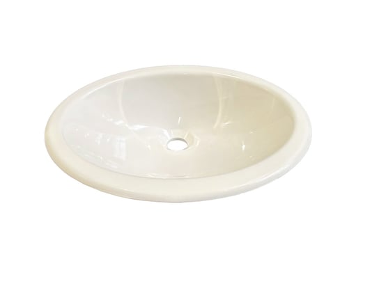 Umywalka wpuszczana w blat, okrągła, biała, 55 x 44 cm IdealStones