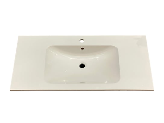 Umywalka wpuszczana w blat, prostokątna, biała, 100 x 50 cm IdealStones